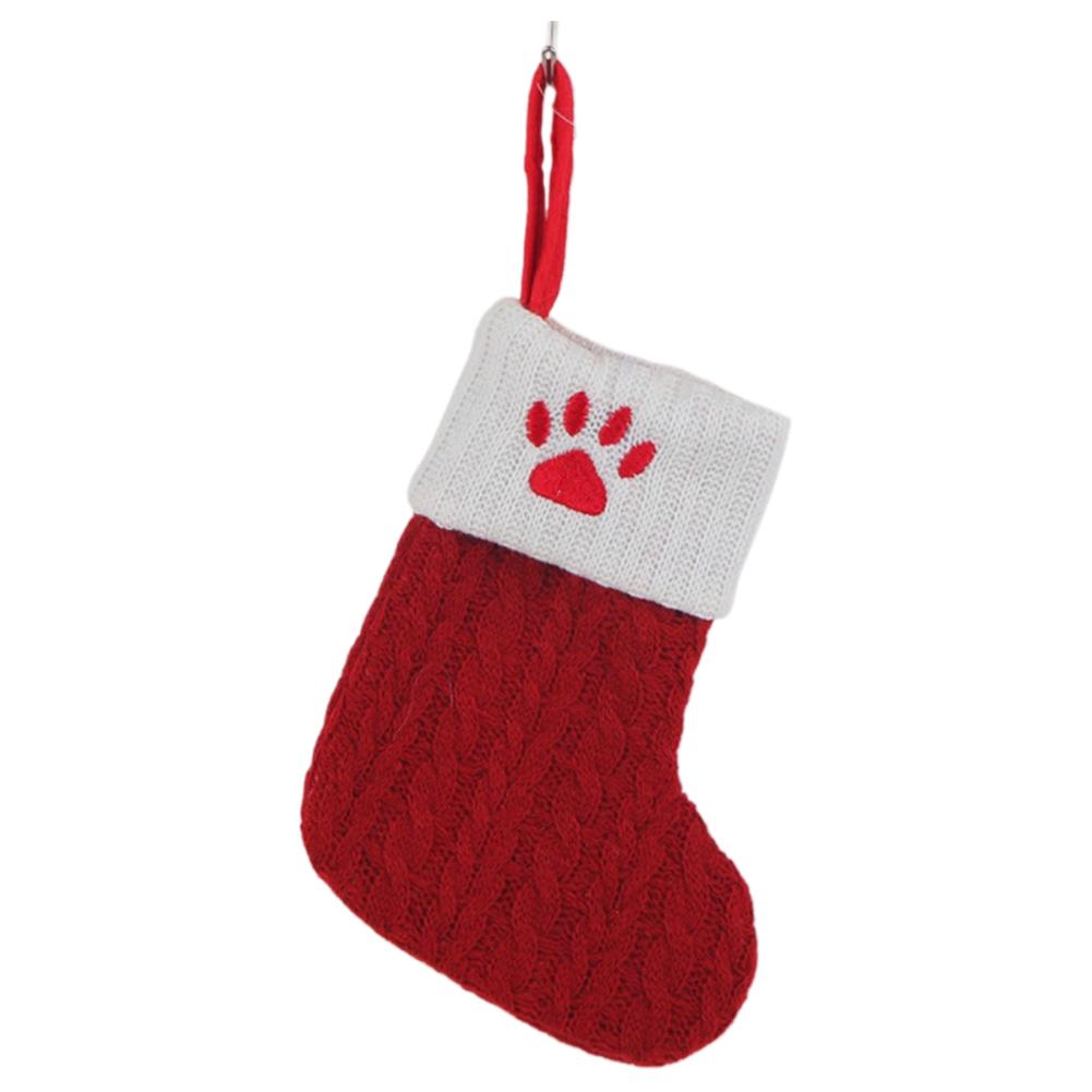 2025 Christmas Wool Knitted Sock Decoration Cute Letter Stocking Creative Tree Pendant Home Ornament Xmas Gift Home Decoration