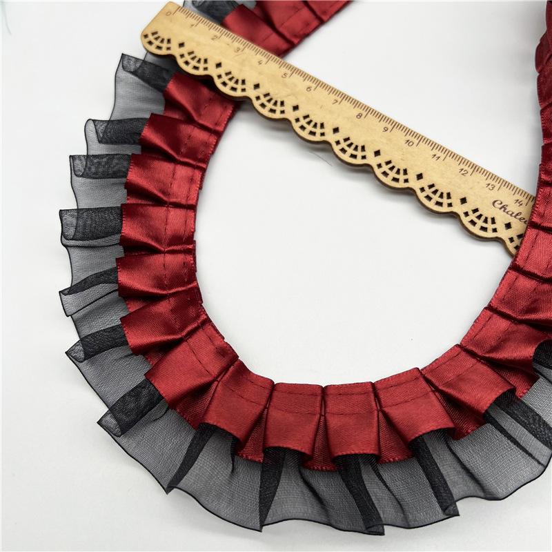 Elegant and Exquisite 4CM Double Folds Transparent Chiffon Lace Clothing Clothing Hem Diy Accessories Multi-color Lace Webbing Crafts Making Ribbons