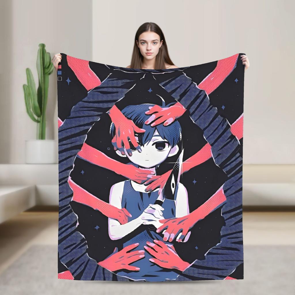 Anime Basil Omori Game Blanket  Warm Novelty Plush Throw Blanket For Home Decor Picnic Flannel Bedspread Bed Cover