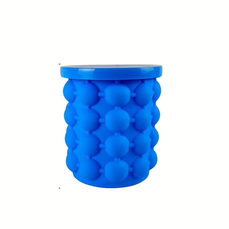 

1pc Portable Blue Ice Bucket, Large Ice Bucket and Ice Mold, with Lid (two-in-one) to Save Space, Ice Mold and Tray, Easy to Freeze and Hold Ice Blue - (Upgraded Version)