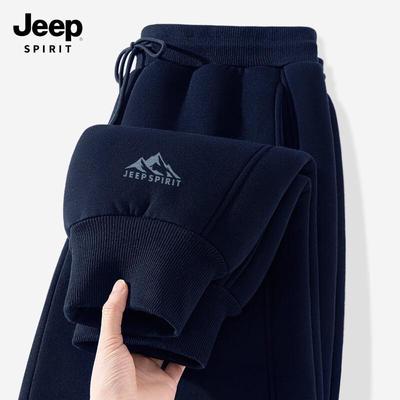 JEEP SPIRIT Men's Lamb Fleece Warm Jogger Sweatpants
