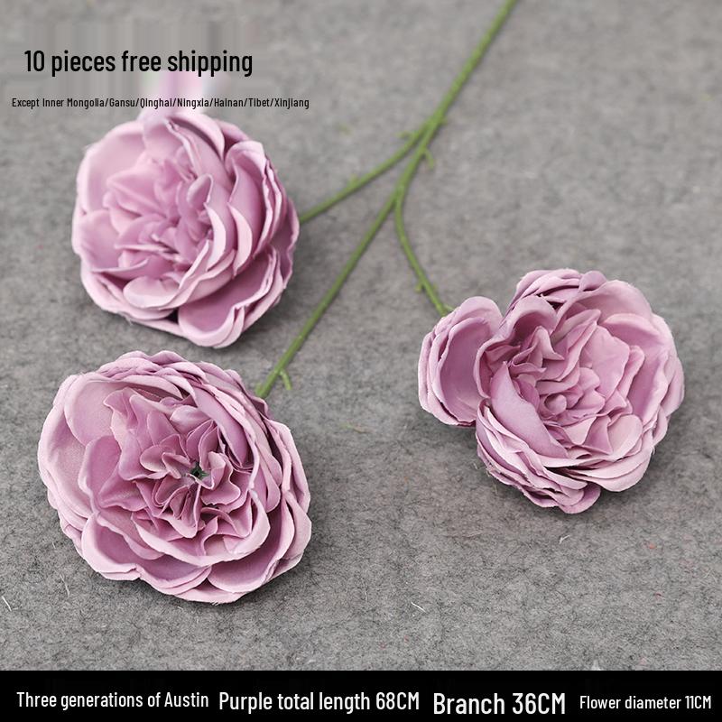 Purple Floral Wedding Arrangement - Silk Hydrangea, Rose, Bamboo Leaves & Grass for Flower Arches