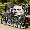 1pc Eminem, Rap God Outdoor Flannel Blanket, Cozy & Warm Soft Te Playful Design, Napping Camping,