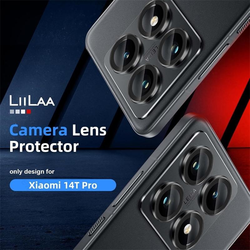 4Pcs/lot Black Metal Ring+Tempered Glass Lens Protector for Xiaomi 14T / 14T Pro  14TPro HD Clear Glass Camera Film