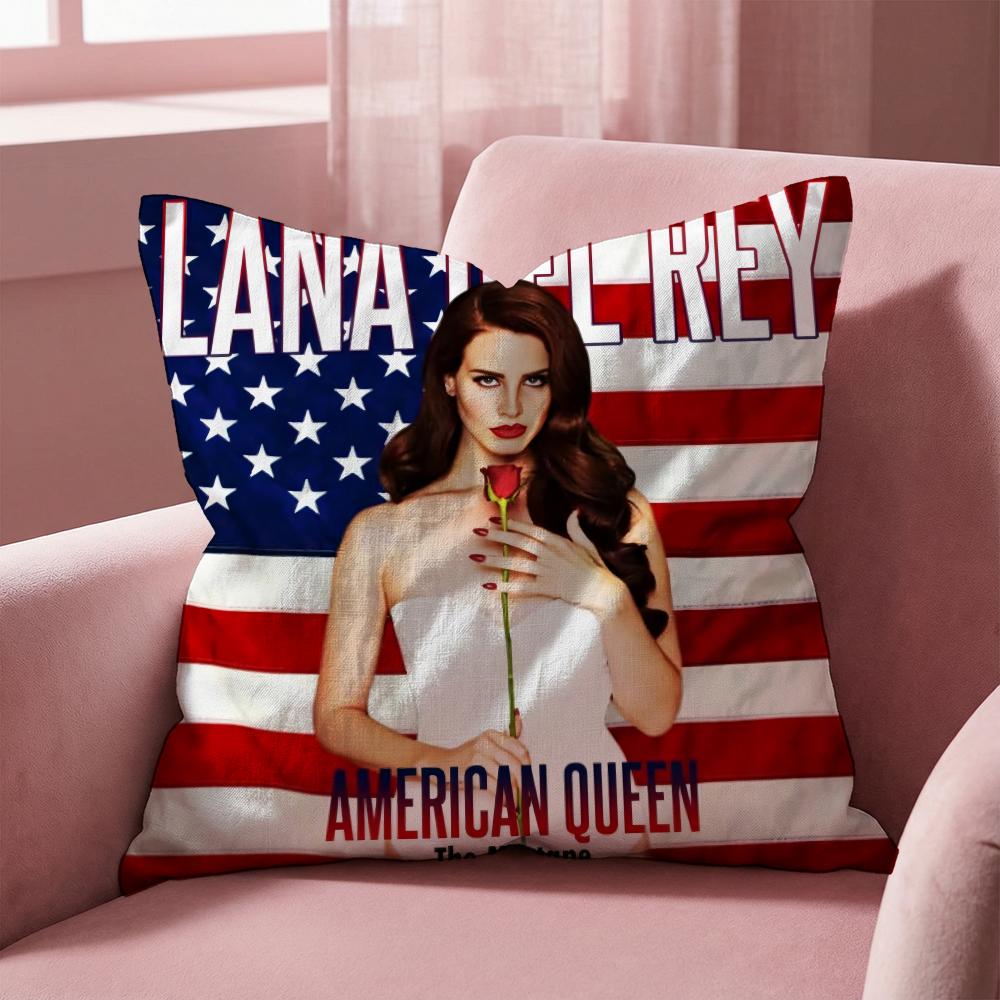 Singer L-Lana Del Rey Cushion Cover Multi-Scene Pillow Cover for Home & Car - Reversible, Soft & Durable for Daily Use