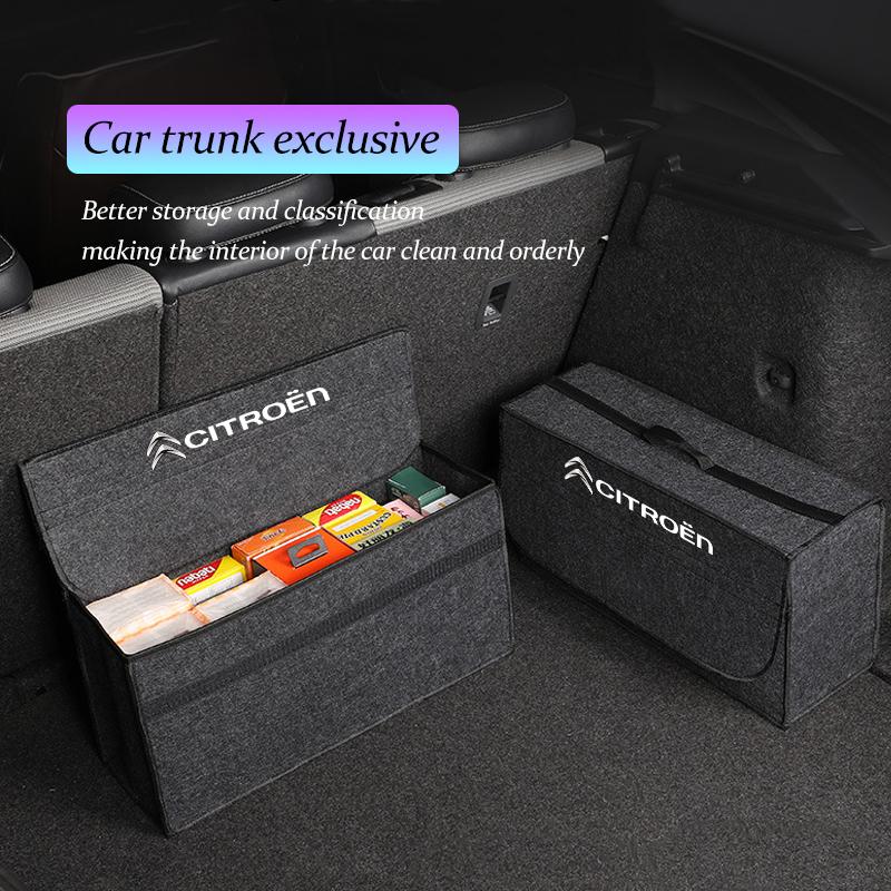 MVDC1 Car Trunk Miscellaneous Storage Box Foldable Felt Organizing Box For Citroen Celysee C6 C3 C5 C1 C2 C4 Aircross Picasso Cactus