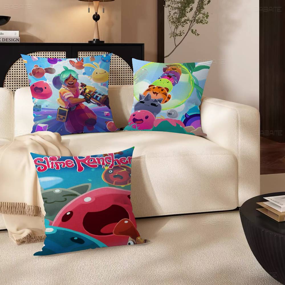 Game S-Slime Rancher Pillow Gift Home Office Decoration Bedroom Sofa Car Cushion Cover Case 45X45