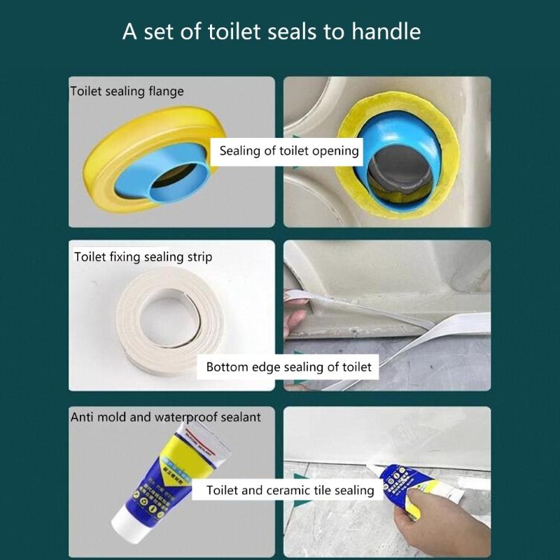 Toilet Seal Flange Rings Toilet Sealant Rings set for Secure Watertight Fitting