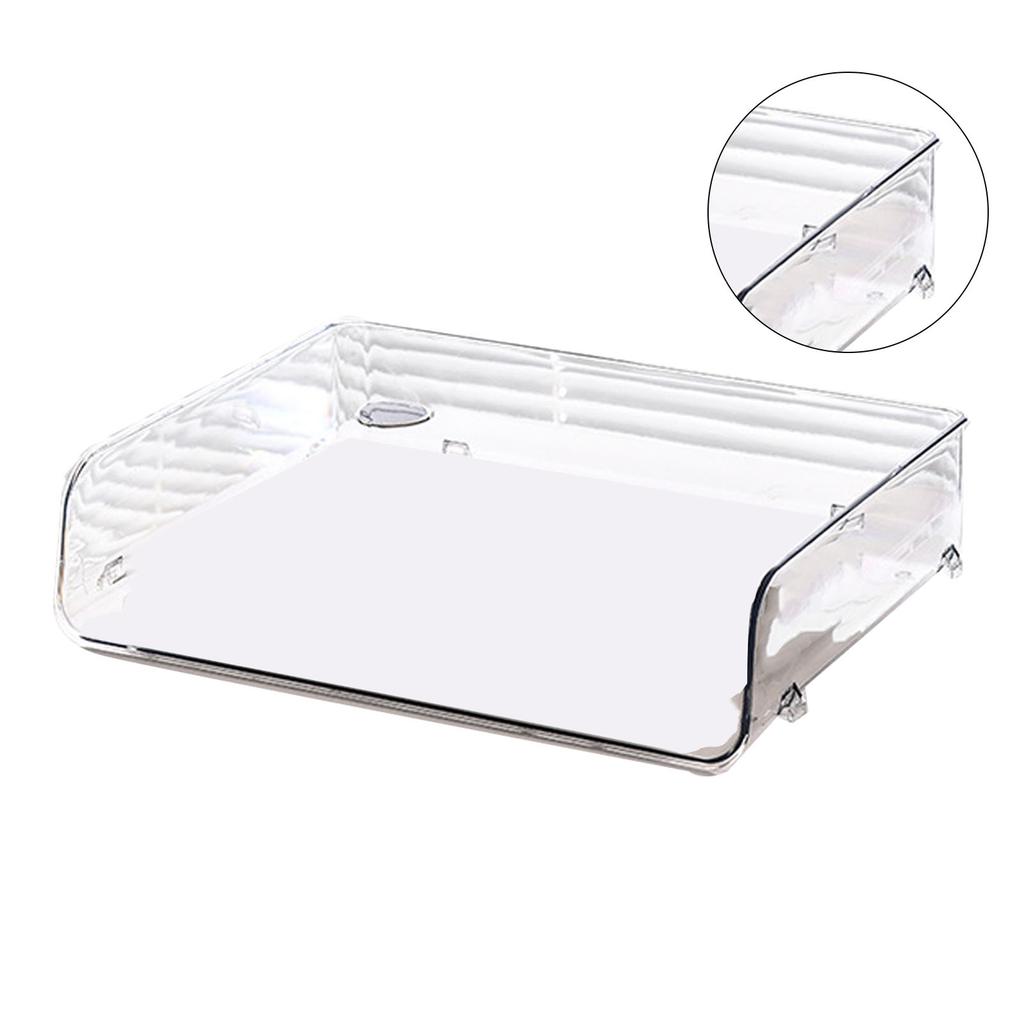 A4-papiroppbevaringsboks Stablebar plast Stor åpning Enkeltlags skrivebordsfilorganisering for kontor