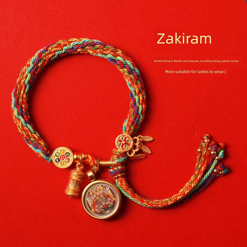 

Тибетский браслет-цепочка на запястье Тханка Гора Утай Год Зодиака 2025 Зачилэм Бог Богатства Красная Веревка [Zakiram] Tibetan God Hand Rope