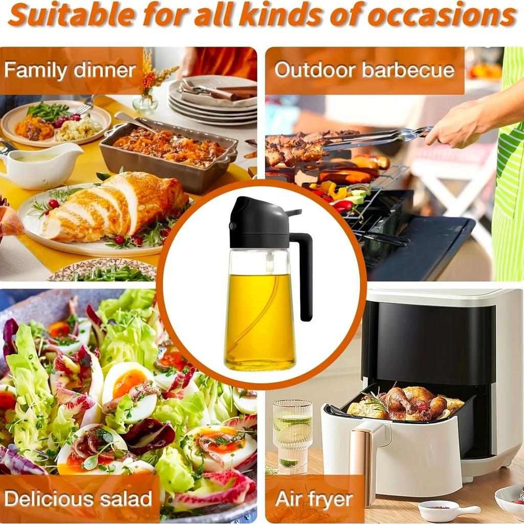 Dual Purpose Oil Bottle Kitchen Spray Oil Sprayer Bottle Kitchen Oils Spray Can Leakproof Oil Spray Bottle Household