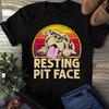 Dog Pitbull Resting Pit Face Cotton Women T Shirts Short Sleeves Tees