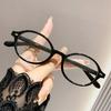 Fashionable Anti-Blue Light Round Reading Glasses for Seniors - Portable and Stylish with Flat Lenses