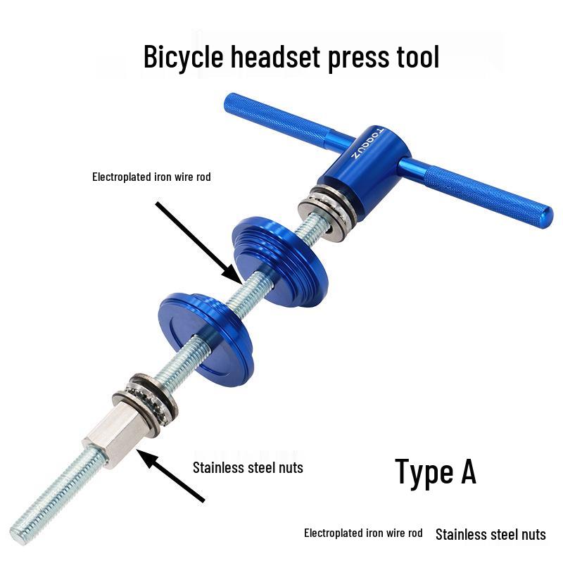 Bicycle Headset and Bottom Bracket Press-in Tool for Road and Mountain Bikes