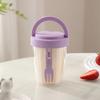 Salad Cup 501-600ml Food-Grade Portable Leak-Proof Design Salad Jar with Spoon Enhanced Drainage