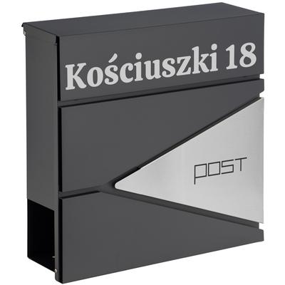 Boris Anthracite Mailbox With Inscriptions