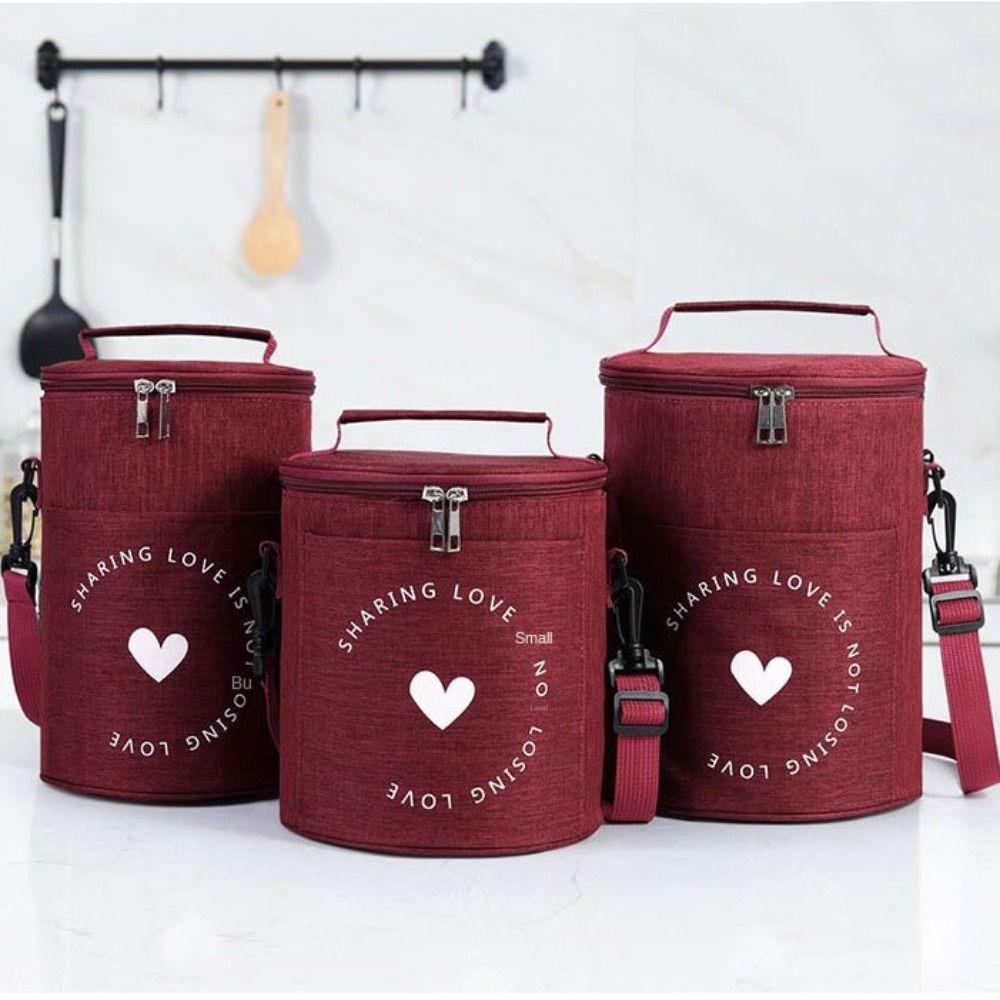 Aluminum Foil Round Lunch Bag Large Capacity Thermal Bag  with Rice At Work