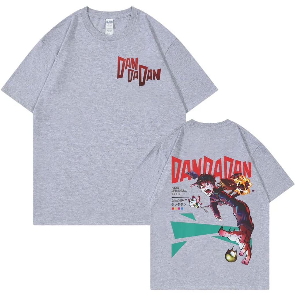 Japanese Anime Dandadan Double Sided Print Tshirt Men Women Fashion Cartoon Short Sleeve Tshirts Summer Casual Cotton T Shirts
