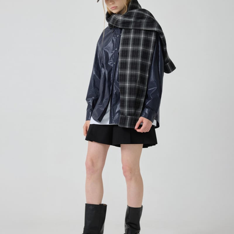 YUTHENTIC Karomuster Ärmelschal Schwarz Kariert AX5XF8502D