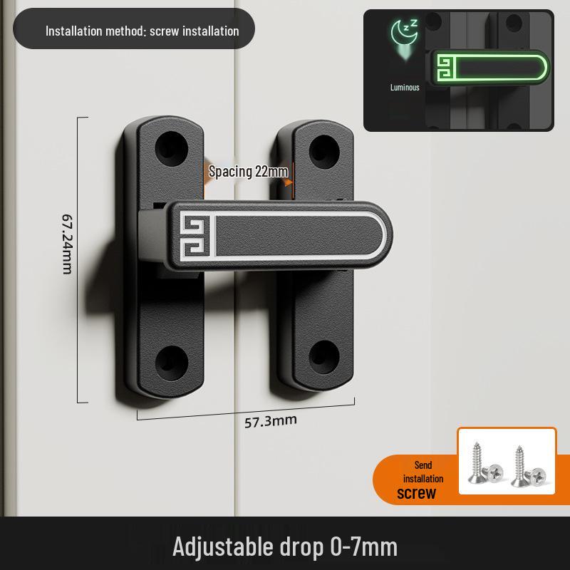 Adjustable No-Drill Surface-Mount Sliding Door Bolt Latch