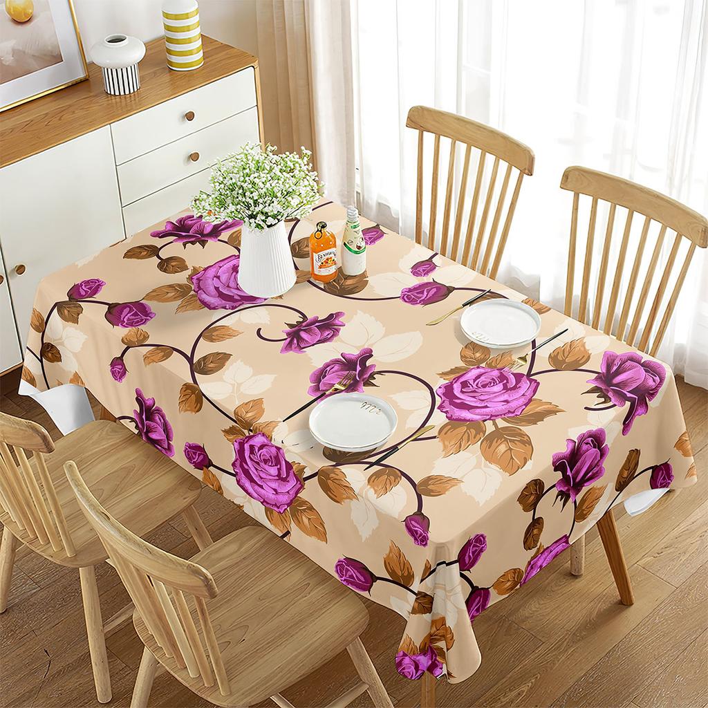 Floral Tablecloth Rectangular Floral Plant Natural Landscape Decor Tablecloth Decorations for Home Kitchen Dining Room Banquet
