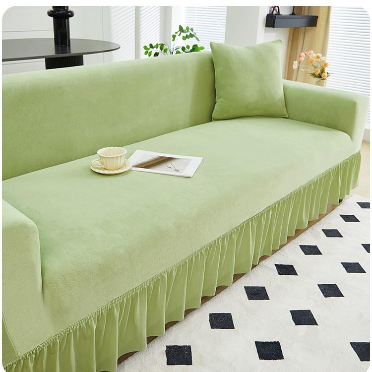New Autumn and Winter Thick Plush Sofa Cover Anti Cat Scratch Old Fashioned Sofa Straight Row Elastic Skirt Hem Pad