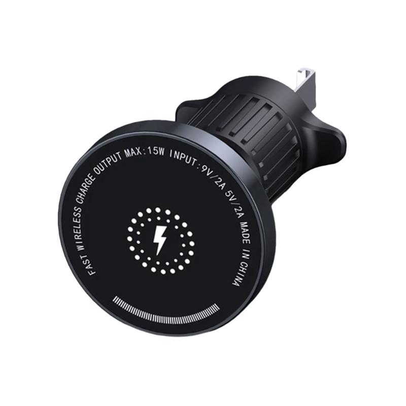 

360 Degree Rotating Air Vent Mobile Phone Holder Strong Magnetic Grip Wireless Fast Charging for Most Devices 1