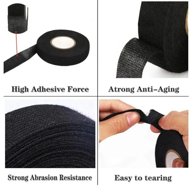 15 Meter Heat-resistant Flame Retardant Tape Coroplast Adhesive Cloth Tape For Car Cable Harness Wiring Loom Protection
