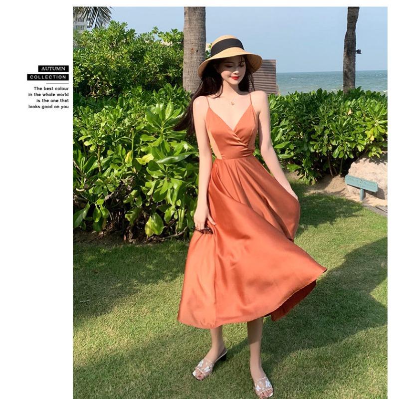 

Летнее сексуальное пляжное длинное платье с открытой спиной для женщин, платья в стиле бохо для отдыха XL