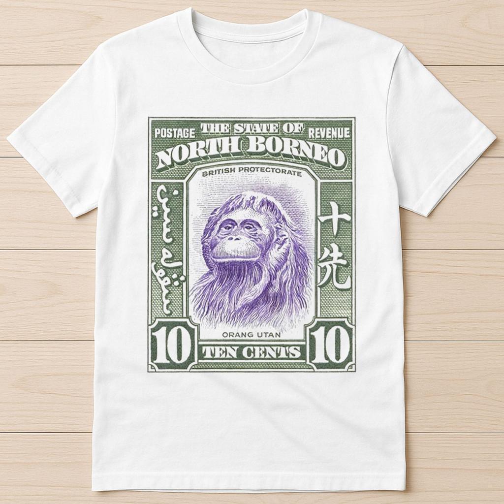 939 North Borneo Orangutan Monkey Stamp Art Movie Music Gift Tee T Shirt @1461