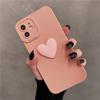 3D Wine Red Matte Cute Love Heart Soft Phone Case For iPhone Air 12 11 13 14 15 16 17 Pro Max Lovely Silicone Back Cover Case