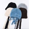 Bags and hats Balaclava hats Plush hats Women's winter warm ear protectors Wool knitted pullover hats Tide