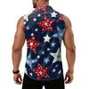 Men's Workwear Lapel Button-Down Vest Shirt - Lightweight Sleeveless Top