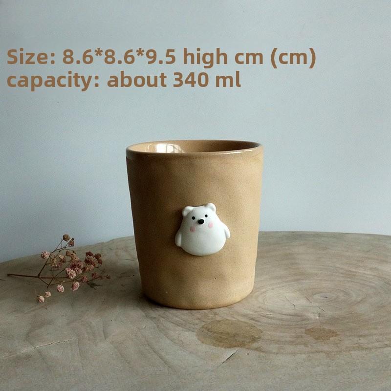 

Cute Cartoon Ceramic Mug Ins Style Handle Coffee Cup for Students Couples High Aesthetic Breakfast Cup 340ml