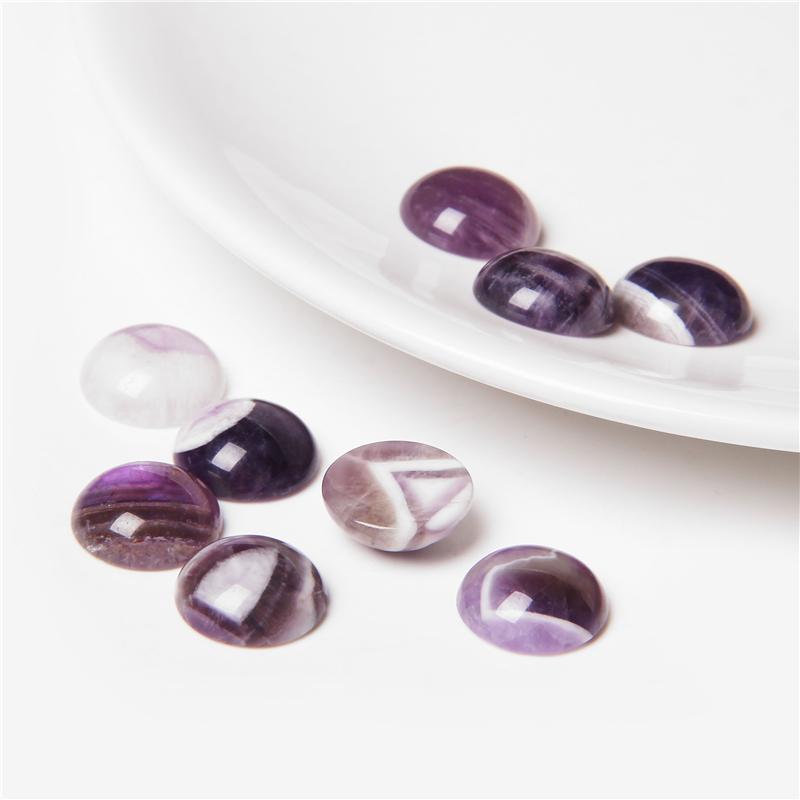 4-14MM 10pcs/lot Round Natural Stone Cabochon Beads Loose Gem Cabochon DIY Ring Pendants Necklace Accessories Needlework