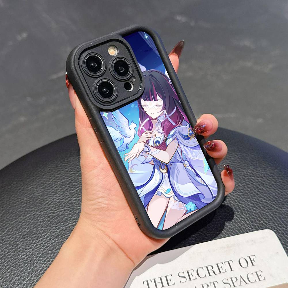 

Чехол для телефона Genshin Impact Флинс Коломбина для iPhone 11 12 13 14 15 16 17 Pro Max Mini Plus Мягкая задняя крышка из ТПУ iPhone 16e