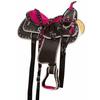 Nyt Syntetisk Western Barrel Racing Hestesadel & Trense Sæt Fås i Alle Størrelser og Farver 12, 13, 14, 15, 16, 17, 18 Tommer