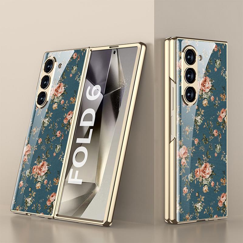 Nou pentru Samsung Galaxy Zfold6 5g Husă Telefon Pictură Creativă Hd Sticlă Securizată Lux Ușor Orificiu de Precizie Husă Protecție la Cădere