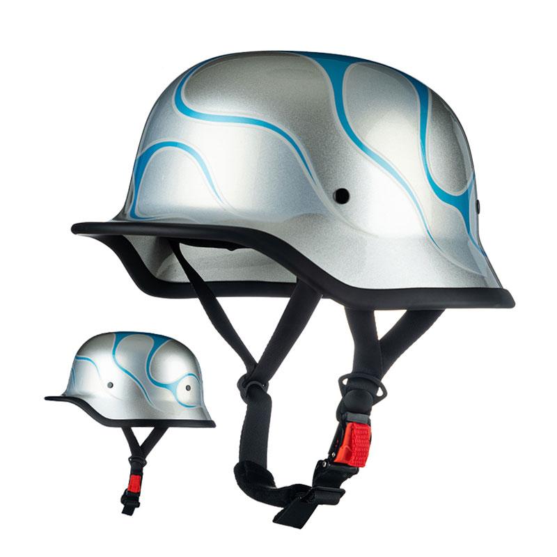 Motorcycle Helmet German Leather Style Pilot Motorcycle Open Face Retro Half Helmet Cruise Chopper Biker DOT Certification S-XXL