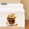Autumn Theme Party Supplies Mouse Wall Stickers, Waterproof PVC Retro Fairy Tale Decals, Removable Peel Pastoral Style Stickers And Stick Decals