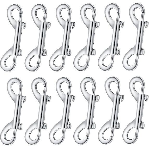 BBTO 12 Pieces Double Ended Bolt Snaps Hook Zinc Alloy Double Trigger Clips Home Pet Accessory for Linking Dog Leash Collar Leash Key Chain Horse 2.75 Inch