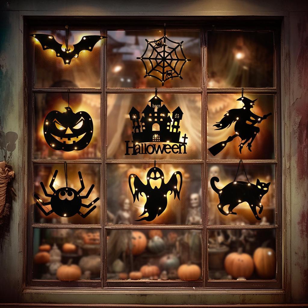 Halloween LED Spider & Bat 3D Wall Stickers - Luminous Ghost Festival Party Lights