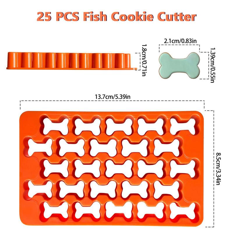 Cookie Cutter Bone Shape 25-Cavity Small Cake Cutter Reusable Dough Tool Cracker Cutters Kitchen Gadget For Homemade Treats