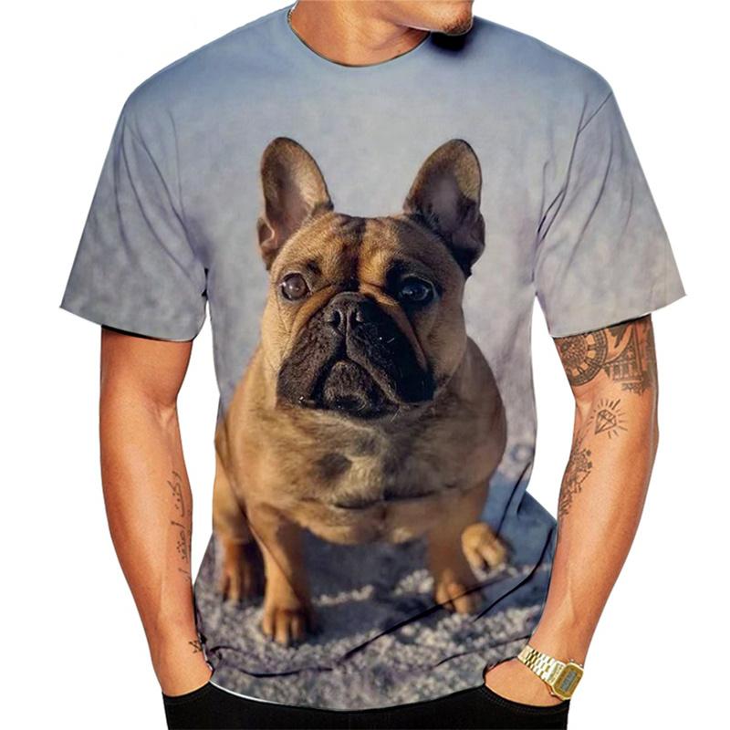 Fashion French Bulldog Graphics T-Shirts Summer Casual  Hip Hop OversizedO Neck Short Sleeve Funny Animal Printed T-shirts