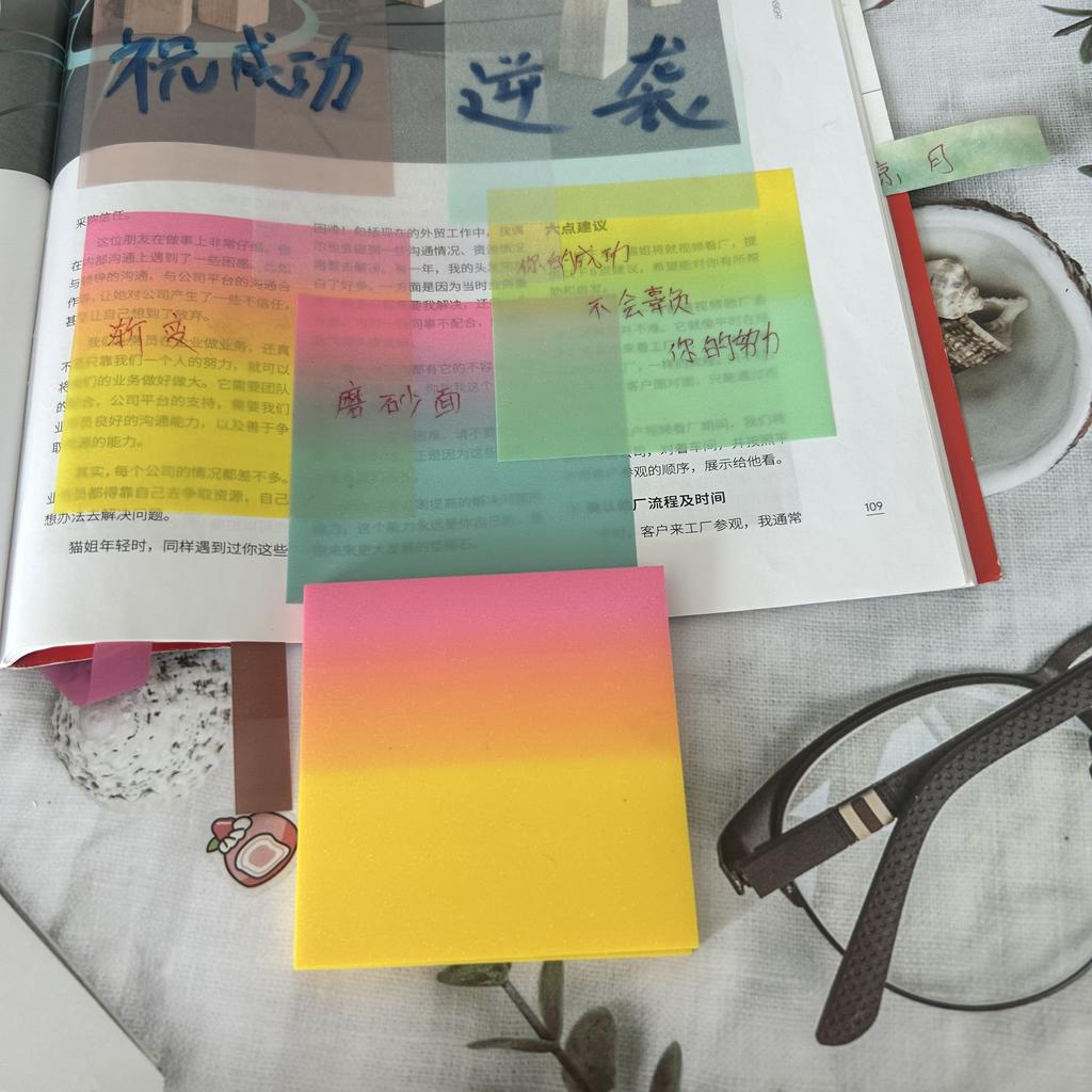 50 Sheets/pad Transparent Sticky Notes Pad Waterproof Self-Adhesive Clear Memo Message Reminder Home Office School Supplies
