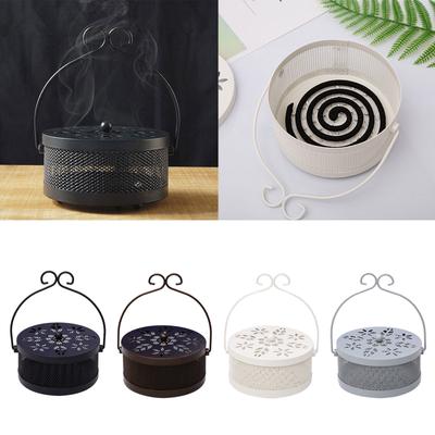 Mosquitos Incense Holder Round Mosquitos Incense Box Hanging Mosquitos Spiral Holder with Cover Portable Incense Holder