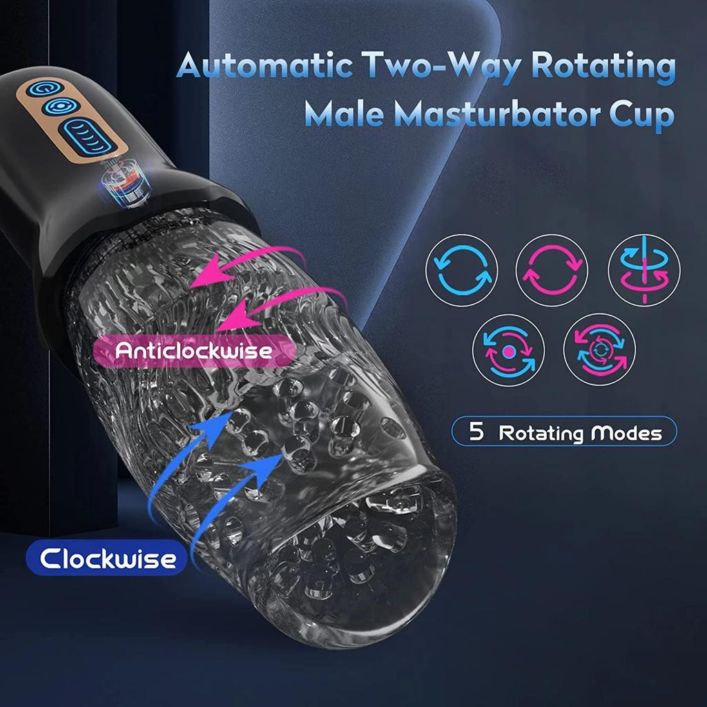 2024 Automatischer Masturbator für Männer Rotation Blowjob Sexmaschine Männliche Masturbatoren Cup Vibrator Penismassagegerät Vagina Sexspielzeug für Erwachsene