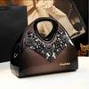Fashion Diamond-Encrusted Dumpling Bag Leather Handbag Medium Temperament Fashionable Mother Bag Foreign Style Messenger Bag