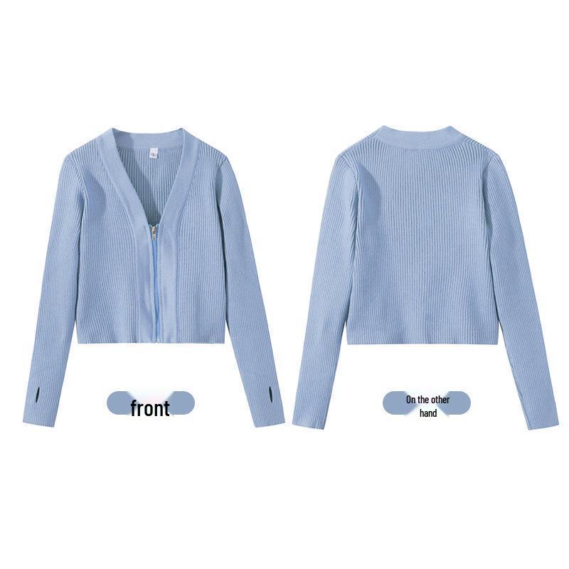 Girls' Autumn/Winter Dance Practice Sweater Shawl Jacket with Zipper – Warm Outerwear Top