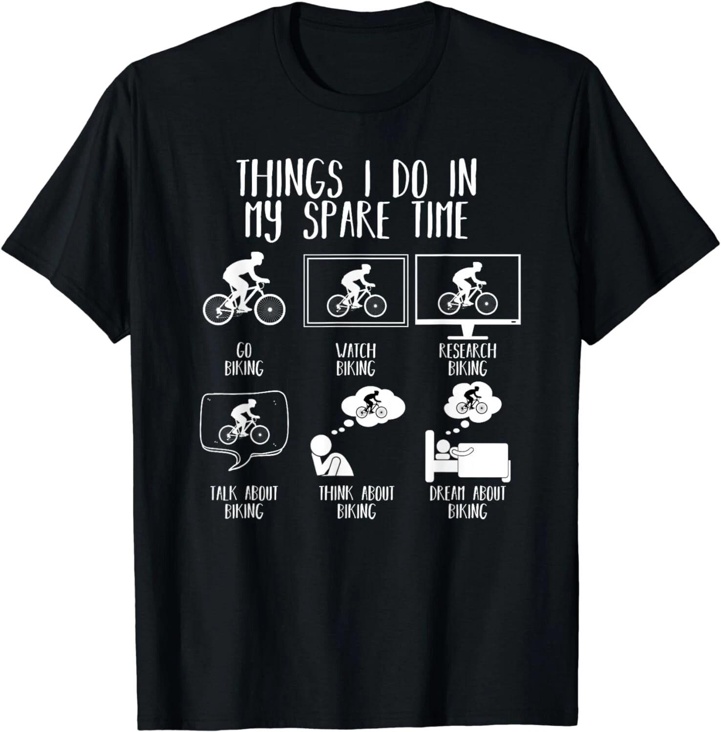 

Things I Do In My Spare Time Mountain Bike Funny Biking Gift Unisex T-Shirt M